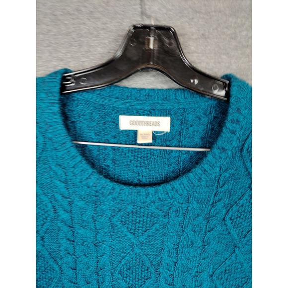 Goodthreads Mens Sweater XL Tall Blue Cable Knit 3D Pullover Heavyweight Stretch - Picture 2 of 9